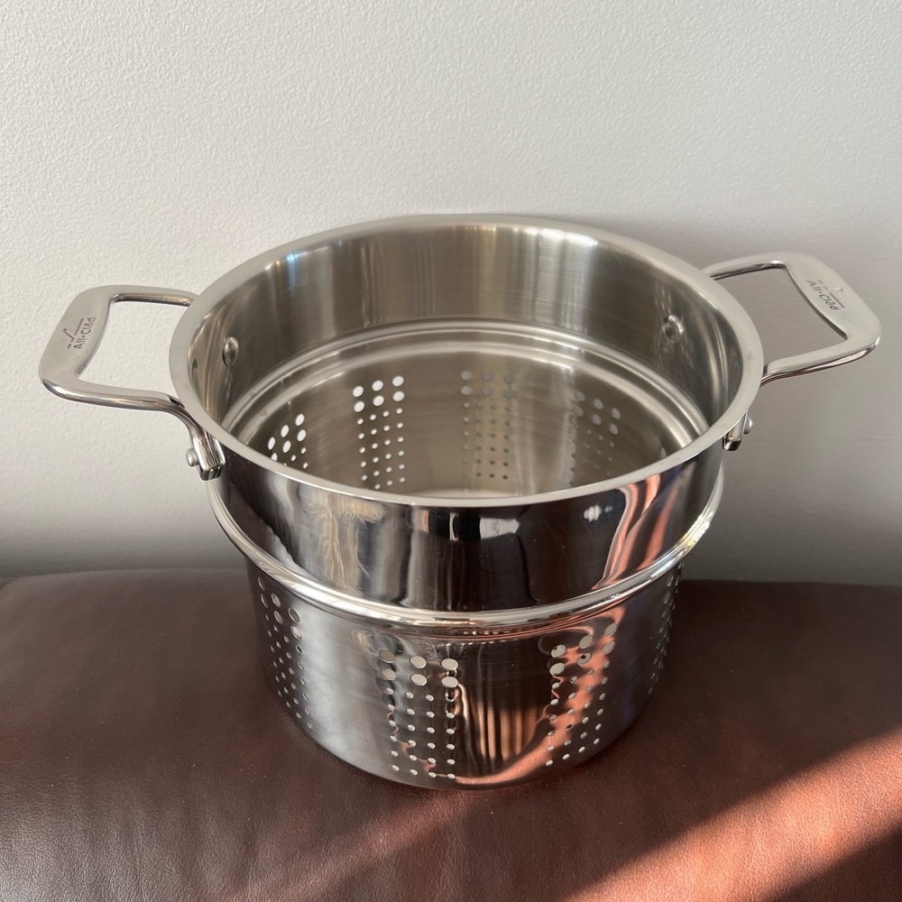 All Clad perforated inserts steamer or pasta strainer